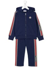Moncler Boys Tracksuit Set Size 10A 140cm Navy Zip Hoodie Jogger Pants NWT