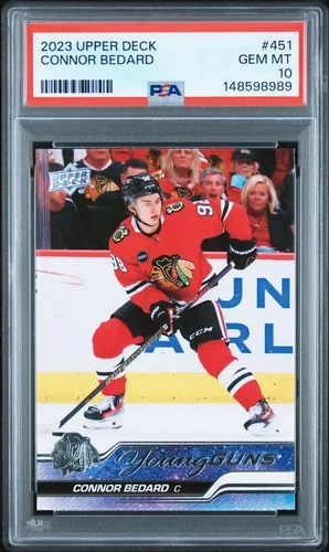 2023 UPPER DECK #451 CONNOR BEDARD ROOKIE RC PSA 10
