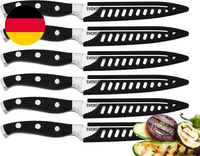 Steakmesser-Set, Wellenschliff, Edelstahl Steakmesser, Pizzamesser, Grillmesser,