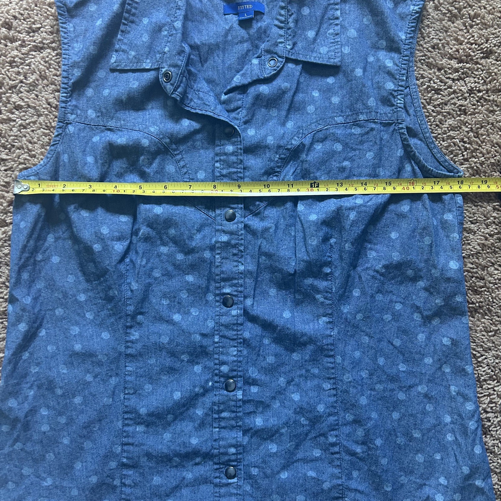 Vintage Pendleton Denim Chambray Blouse Large Fit… - image 7