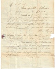 1806 Ship Minerva Letter Crew Member Deserted Pay Pilot Sandy Hook Captain