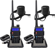 RT-5R 2 Way Radio Long Range, Walkie Talkies with Shoulder Mic, Dual Band, 128CH