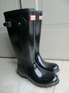 big kid hunter rain boots black