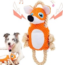 Plush Dog Toy For Large Dogs  Aggressive Chewers - Squeaky Dog One Size Fox
