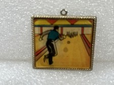 Bowling Bowler bowling a strike charm Changing picture necklace Old Unique