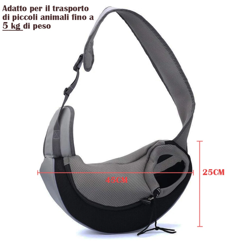 Trasportino Gatto Cane Borsa a Tracolla per Gatto Marsupio Per Gatto Cane - Immagine 2 di 4