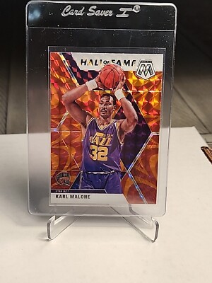 2019-20 Panini Mosaic - Hall of Fame Reactive Orange Prizm #284 Karl Malone