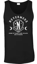 Fangs Academy Funny Addams Tv Series Humorous Halloween Fan Dark Goth  Mens Tank