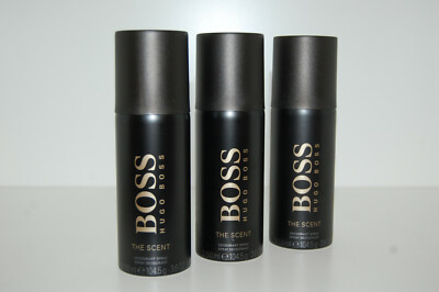 (111,09 /L) Hugo Boss The Scent Man 3 x 150 ml Deodorant Bodyspray Deo Spray