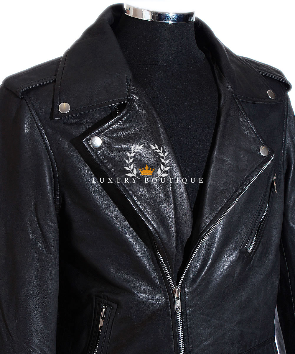 Blouson Cuir Véritable Noir Homme Moto Style Brando - Neuf Avec étiquettes, Toutes Tailles