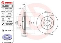 2X Brembo 09.5509.11 Bremsscheibe FüR Honda Lotus MG Rover