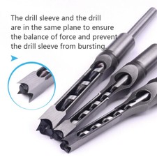 Square Hole Drill Bits Mortise Chisel Set Wood Auger Saw Mortising Bit