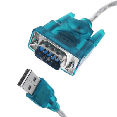 USB to RS232 Serial Port 9 Pin DB9 Cable Serial COM Port Adapter Converter Blue