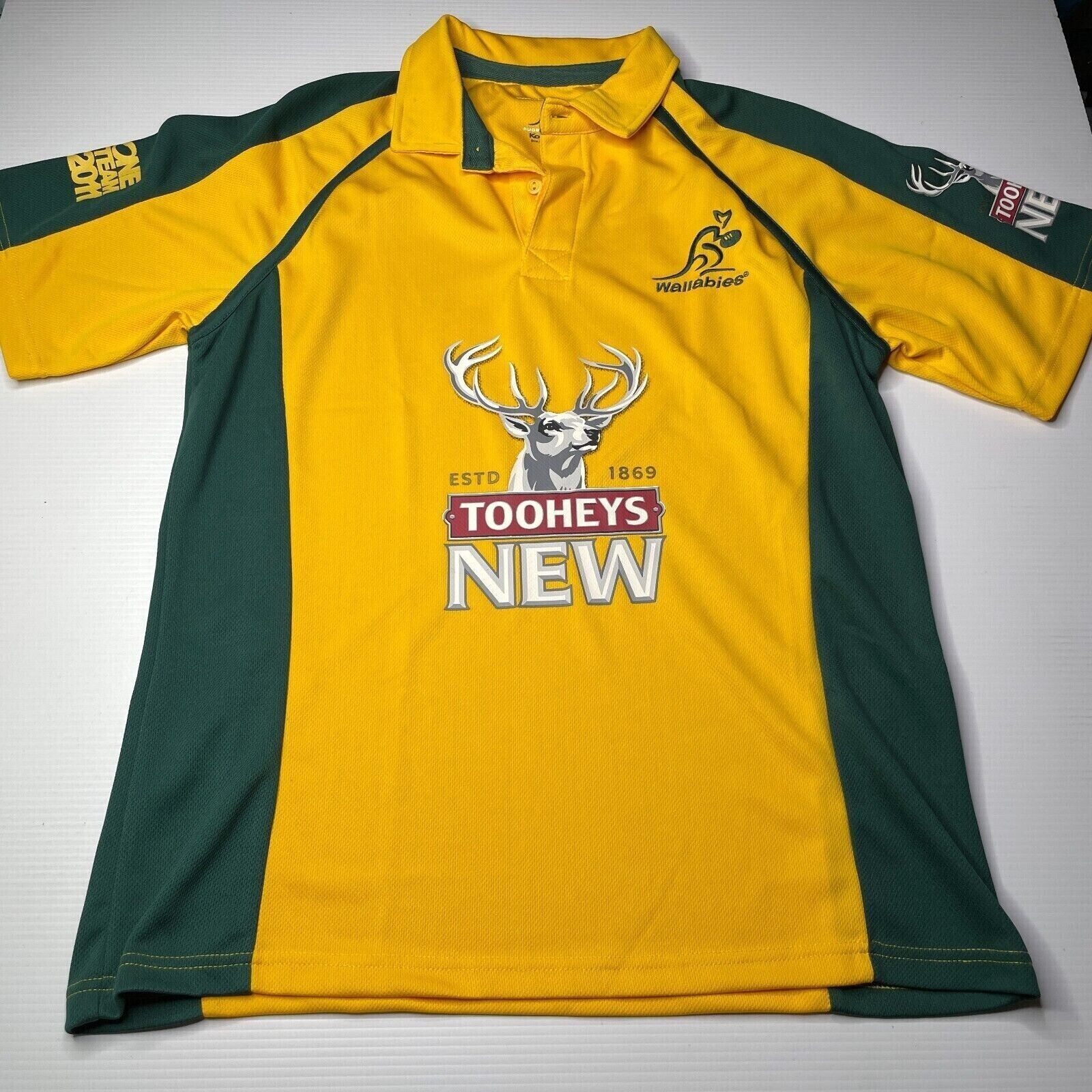 Kooga Australia Wallabies Mens Rugby Polo Shirt Size M Logo Casual Sports Top