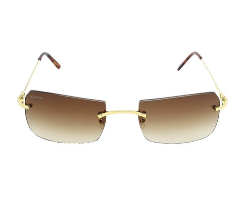 Cartier Round Sunglasses Eyewear Signature C de Cartier CT0156S Gold Auth w/Case Cartier Round Sunglasses Eyewear Signature C de Cartier  main image 2