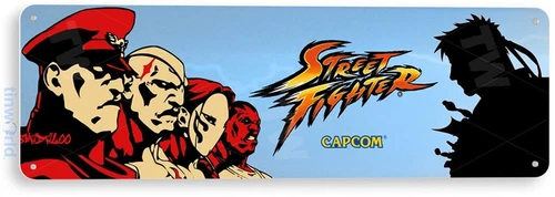 TIN SIGN Street Fighter Arcade, 80's, Retro, Console, Marquee, Game Decor, A624