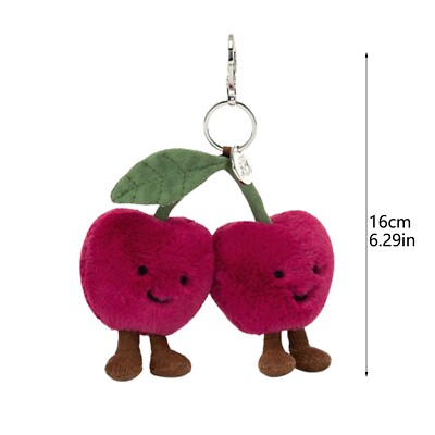 Jellycat Amuseables Cherries Bag Charm NWT 4in Ultra-Soft Plush