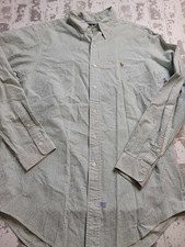 Ralph Lauren Green/White Striped LS Button Down Men's Size 16-34