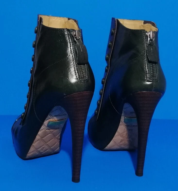 Botines con botones Lamb Rosebury para mujer marrón verde cuero talla 8M Steamboat Punk Foto 4 de 4