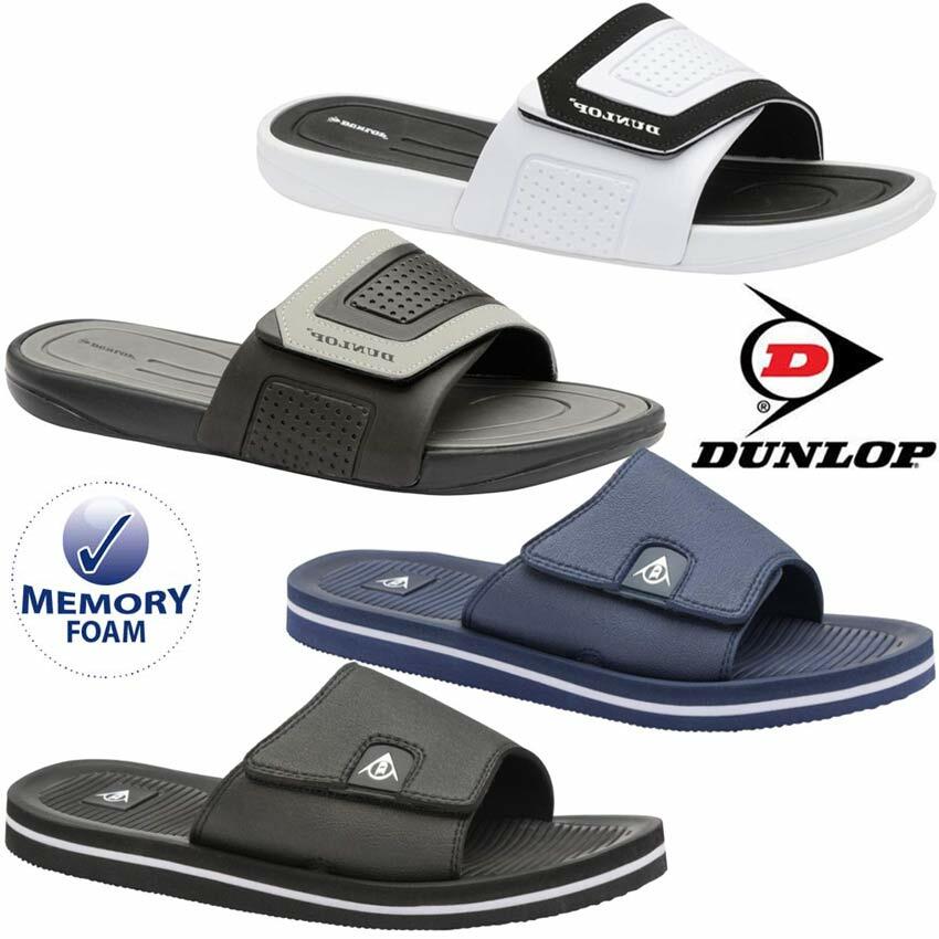 Mens Dunlop Flip Flops Memory Foam beach summer Shower Mules Sandals