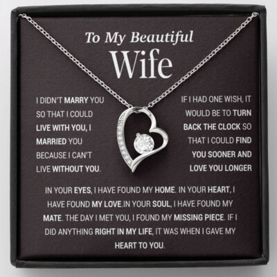 To My Wife Necklace, Gift For Wife, Anniversary Gift For Wife, Christmas Gift