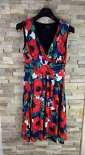 Phase Eight women’s size 12 floral v neck Red Viscose dress