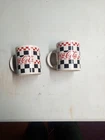 Set Of 2 Vintage 1997 Coca-Cola Coke Checkered Coffee Mug By Gibson Cups