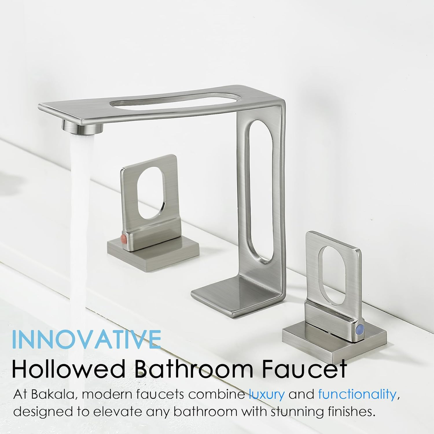 Brushed Nickel 3-Hole Widespread Bathroom Sink Faucet with 2 Handles