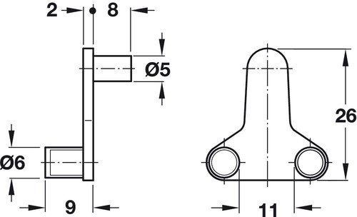 12 x Genuine Hafele 6-8mm Glass Shelf Supports 12kg - German made - 730.83.601 - Picture 2 of 3