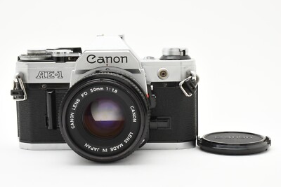 【美品】Canon AE-1 / New FD 50mm N MINT w/Strap ] Canon AE-1 SLR Film Camera + New FD 50mm F2