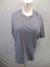 ASICS Size M Mens Gray Crew Neck Short Sleeve Breathable Athletic T-Shirt 790