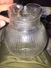 Collectible Vintage Mid-Century Pressed Depression Glass Round Water Pitcher — photo 4