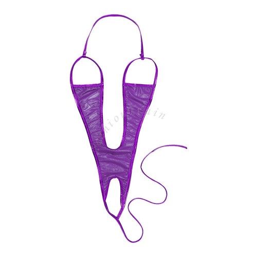 Damen Bodys Wetlook Dessous Stringbody Reizwäsche Lingerie Brustfreies Bodysuit - Bild 22 von 56