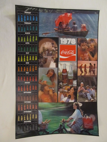 Original Vintage 1978 Coca Cola Coke Pop Soda Calendar Poster
