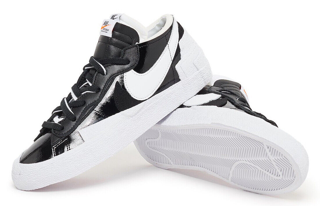 Nike Blazer Low Sacai Black Patent Leather DM6443-001 Mens Nike Blazer Low Sacai Black Patent Leather DM6443-001 Mens