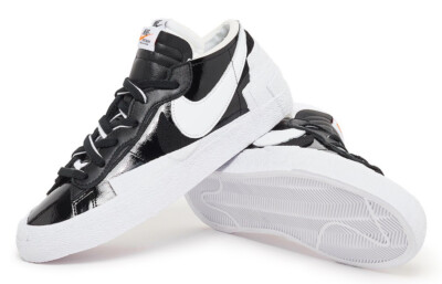 Nike Blazer Low Sacai Black Patent Leather DM6443-001 Mens Nike Blazer Low Sacai Black Patent Leather DM6443-001 Mens