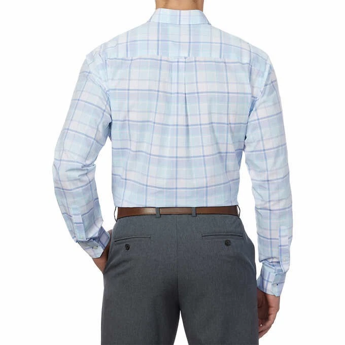 NUEVO CON ETIQUETAS Camisa de vestir Izod para hombre suave lavada con botones azul talla 16 34/35 $65 DD128 Foto 2 de 3