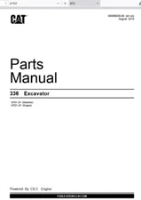 CAT Caterpillar 336 Excavators SP91-Up Parts Catalog Manual PDF USB