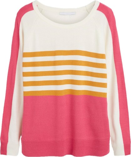PINK OCHRE STRIPE PRINT JUMPER SWEATER 