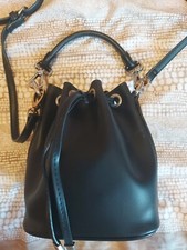 Borsa Vera Pelle Genuine Leather Made In Italy Nero Secchiello 