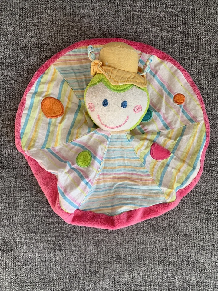0/Doudou coccinelle rond à rayures bleu et rose MAXITA - Photo 1/1
