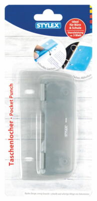 Locher Mini Taschenlocher Reiselocher mit Lineal zum Abheften in Ringbuch
