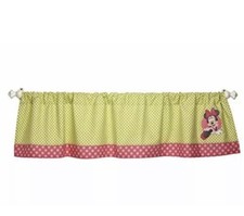 Disney Minnie Mouse Petal Perfect Window Valance Curtain Green Polka Dot NEW