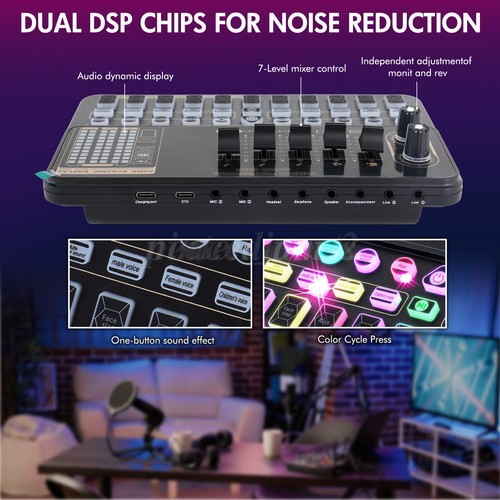 Condenser Microphone Studio Recording Professional Live Sound Card Kit Bluetooth - Picture 6 of 21