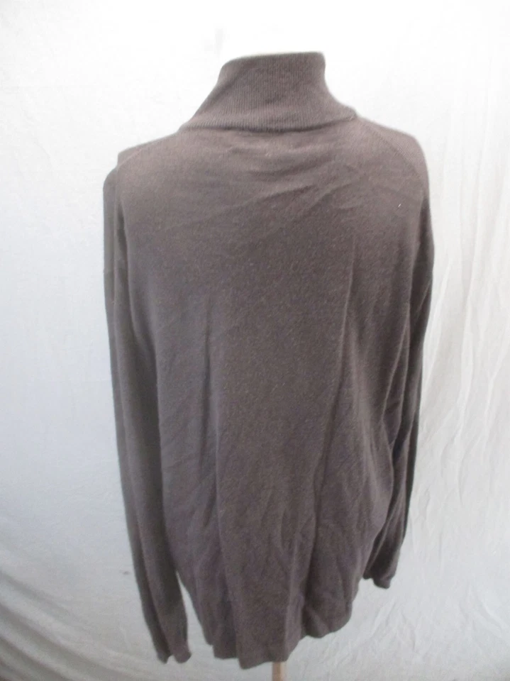 TOSCANO Size XL Men Brown Merino Wool Blend 1/2 Zip Stand Collar Pullover 855 - Image 4 of 4