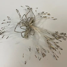 VTG Hair Barrette Fairy Hair Spray White Silver Beads Whimsical Costume