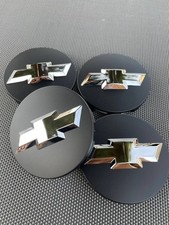 4 X Chevy Matte Black Chrome 83mm3.25 Center Caps Silverado Suburban Tahoe