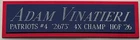ADAM VINATIERI PATRIOTS NAMEPLATE AUTOGRAPH SIGNED FOOTBALL-HELMET-JERSEY-PHOTO