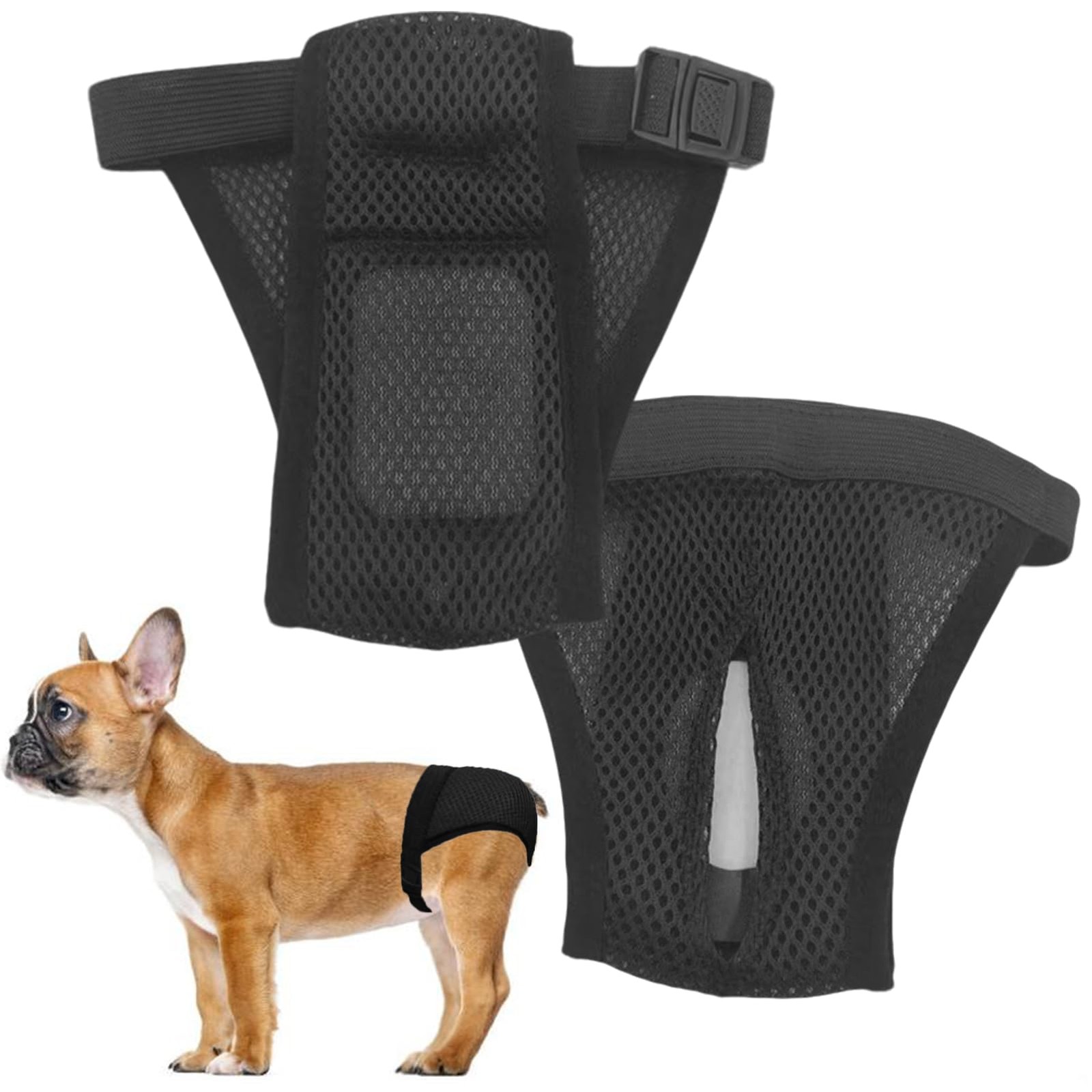 LeerKing 2 Pezzi Mutande Cane Femmina Calore Rete Lavabili con 6 Assorbenti