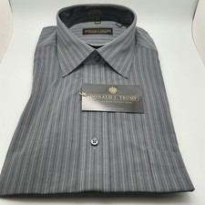 Donald J Trump Signature Collection Gray Stripe Shirt NWT 2004 16.5 32/33